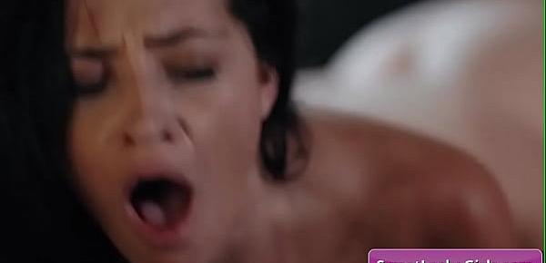 Sexy and horny big tit lesbo babes Avi Love, Kenzie Taylor fuck anally with thick sex dildo deep and hard